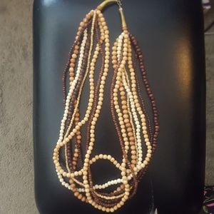 Sold Anthropologie wood beaded necklace